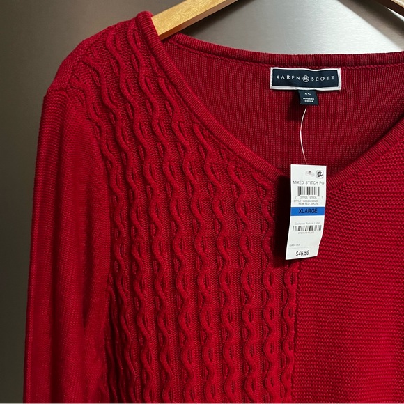 NWT 🎄 Karen Scott Women's Red Sweater Long Sleeve XL - Picture 4 of 14